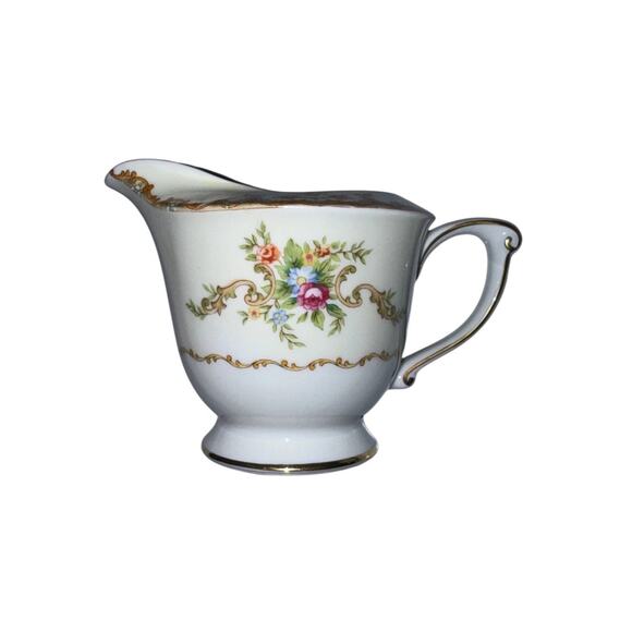 Regal China by Sango Creamer Lid Sugar Set Floral Gold Made in Japan Vintage - Picture 3 of 8
